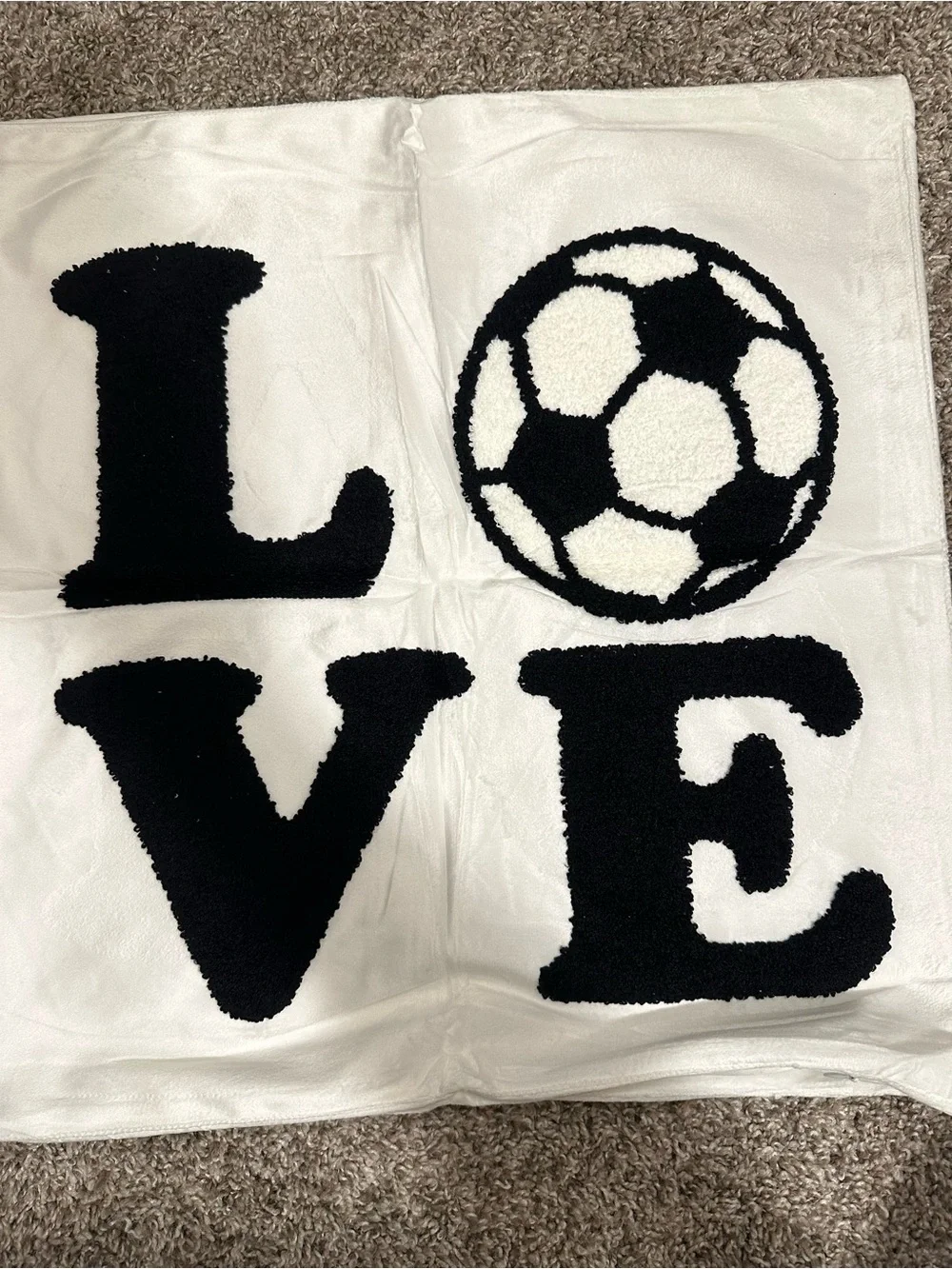 2 PCS Embroidered Soccer Throw Pillow Covers.